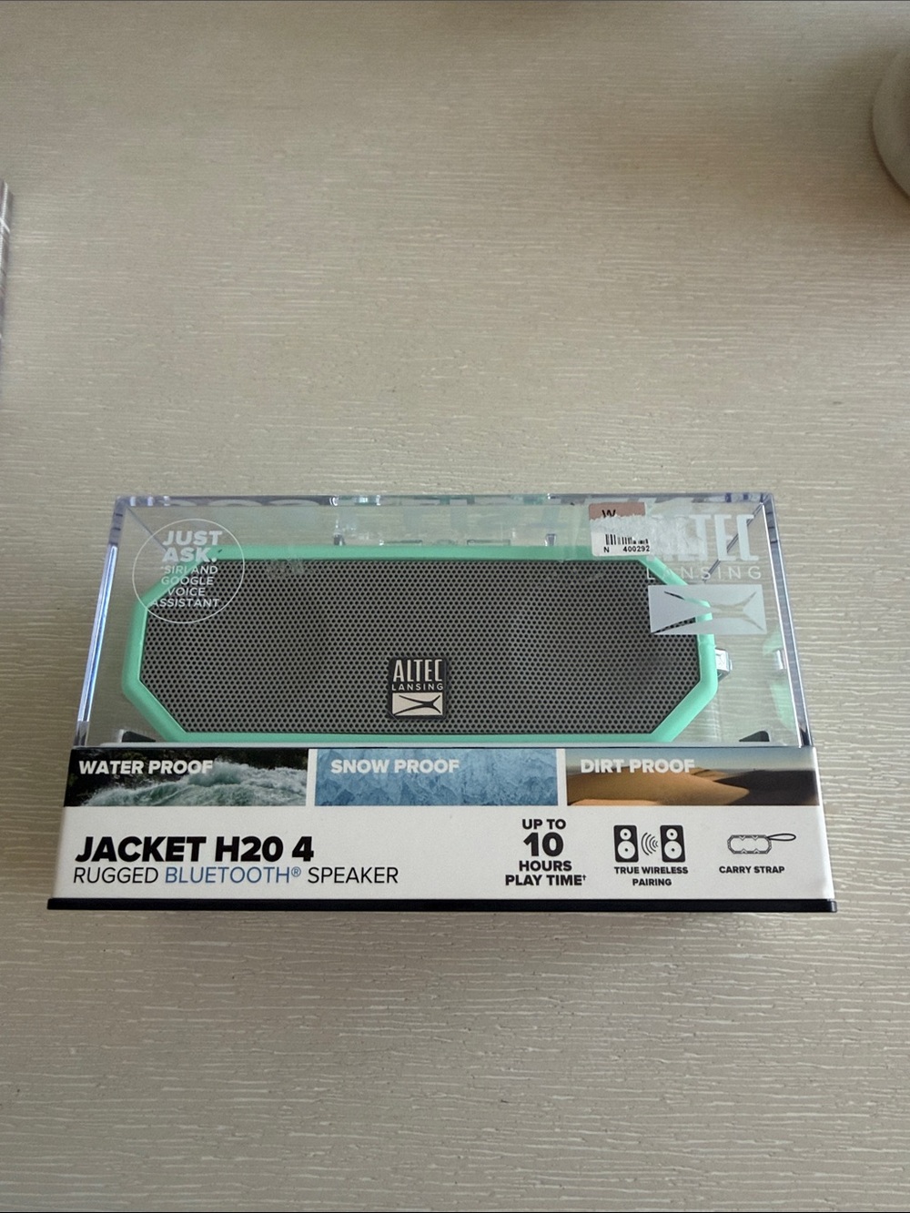 Altec Lansing Jacket H2O 4 Rugged Bluetooth Speaker - Mint Green - Brand New